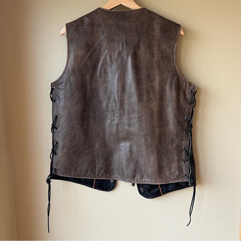 Daniel Smart Vest Womens XL Two-Toned Leather Side-Laced Conceal Carry Chains - Picture 2 of 15